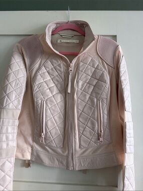 Blank NYC Blush Quilted Leather Moto Jacket